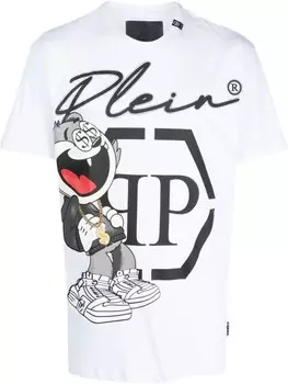 Philipp Plein футболка Stones Money с логотипом, белый