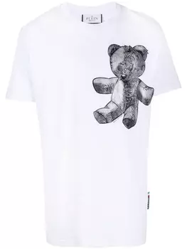 Philipp Plein футболка Teddy Bear с принтом пейсли, белый