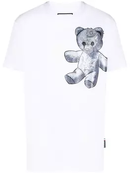Philipp Plein футболка Teddy Bear с принтом пейсли, синий