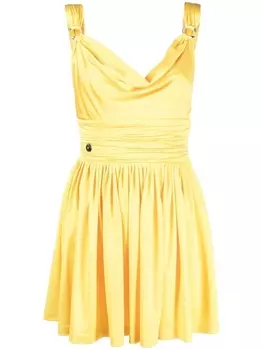 Philipp Plein gathered waist mini dress, желтый