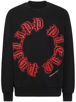 Philipp Plein хлопковая толстовка с логотипом, черный