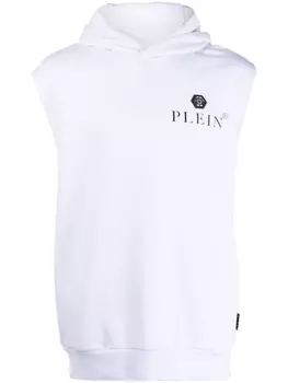 Philipp Plein худи без рукавов с логотипом, белый