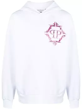 Philipp Plein худи Chrome с логотипом, белый