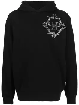 Philipp Plein худи Chrome со стразами, черный