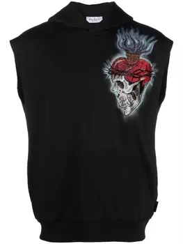 Philipp Plein худи Love Tattoo без рукавов, черный