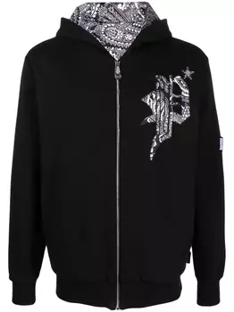 Philipp Plein худи на молнии с логотипом, черный