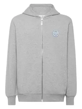 Philipp Plein худи на молнии, серый