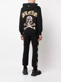 Philipp Plein худи с атласной подкладкой и принтом Skull, черный