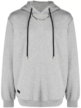 Philipp Plein худи с цепочкой, серый