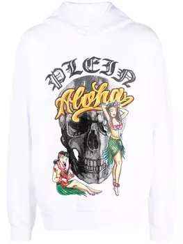 Philipp Plein худи с графичным принтом, белый