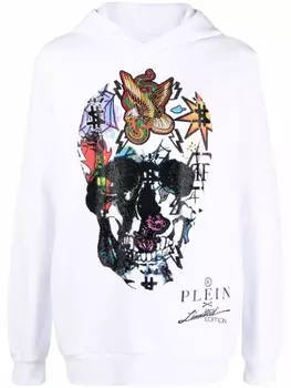 Philipp Plein худи с графичным принтом, белый