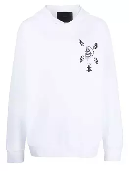 Philipp Plein худи с графичным принтом, белый