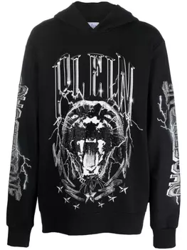Philipp Plein худи с графичным принтом, черный