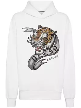 Philipp Plein худи с кристаллами, белый
