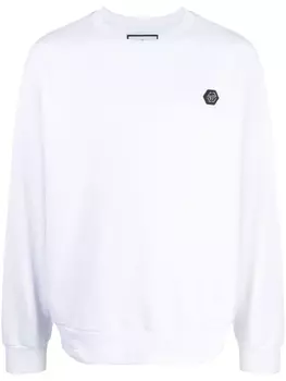 Philipp Plein худи с нашивкой-логотипом, белый
