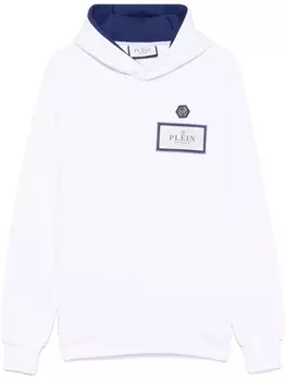 Philipp Plein худи с нашивкой-логотипом, белый