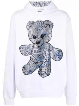 Philipp Plein худи с принтом и стразами, белый