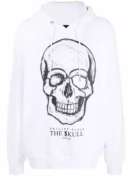 Philipp Plein худи с принтом The Skull, белый