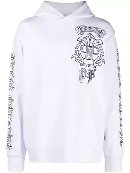 Philipp Plein худи с вышитым логотипом, белый
