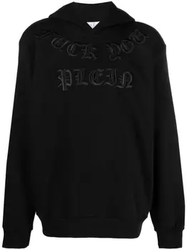 Philipp Plein худи с вышитым логотипом Gothic Plein, черный