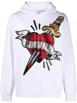 Philipp Plein худи со стразами, белый