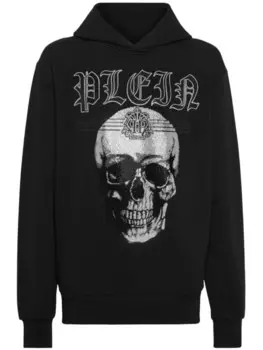 Philipp Plein худи со стразами и принтом Skull, черный