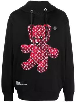Philipp Plein худи Teddy Bear с длинными рукавами, черный