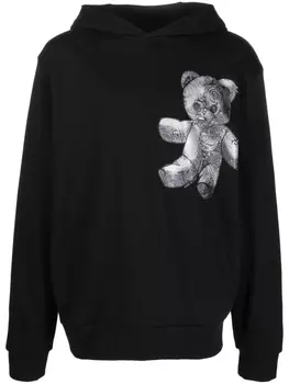 Philipp Plein худи Teddy Bear с принтом пейсли, черный