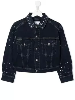 Philipp Plein Junior джинсовая куртка с кристаллами, синий