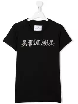 Philipp Plein Junior футболка с кристаллами, черный