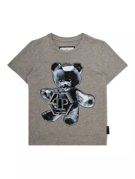 Philipp Plein Junior футболка Teddy Bear, серый