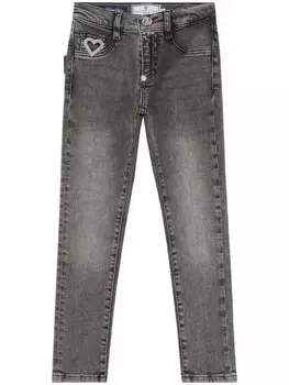 Philipp Plein Junior Heart джеггинсы, серый