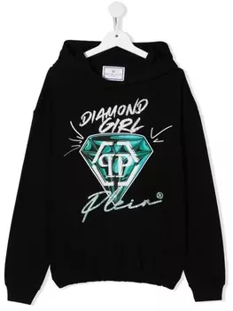 Philipp Plein Junior худи с логотипом, черный