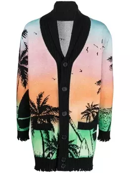 Philipp Plein кардиган с принтом Hawaii, розовый