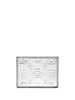 Philipp Plein картхолдер с тисненой монограммой, серебристый