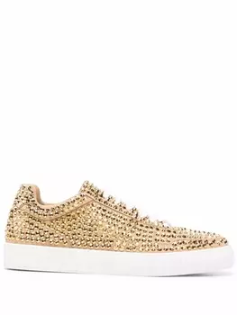 Philipp Plein кеды с кристаллами, золотистый