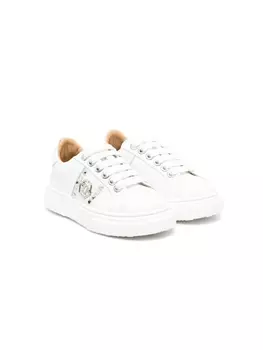 Philipp Plein кеды с заклепками и логотипом Hexagon, белый