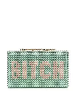 Philipp Plein клатч с надписью, зеленый