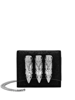 Philipp Plein клатч со стразами, черный