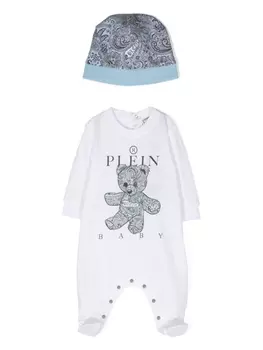 Philipp Plein комплект для новорожденного с логотипом, белый