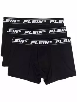 Philipp Plein комплект из трех боксеров с логотипом, черный