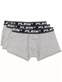 Philipp Plein комплект из трех боксеров с логотипом, серый
