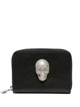 Philipp Plein кошелек на молнии с декором Skull, черный