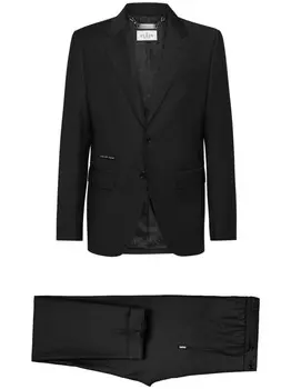 Philipp Plein костюм с однобортным пиджаком и логотипом, черный