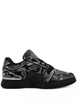 Philipp Plein кроссовки Crystal Royal Street с тисненым логотипом, черный