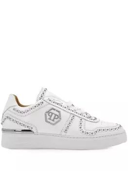 Philipp Plein кроссовки кожаные Lo-Top, белый