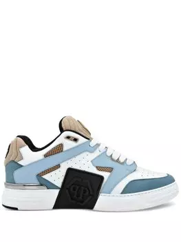 Кроссовки Philipp Plein Mix With Logo Patch, голубой/белый/черный/бежевый
