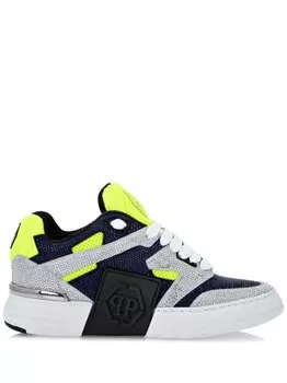 Philipp Plein кроссовки Phantom Kick$ с кристаллами, синий