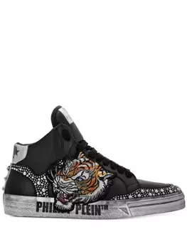 Philipp Plein кроссовки Retrokickz Tiger, черный