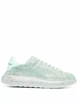 Philipp Plein кроссовки Runner с кристаллами, зеленый
